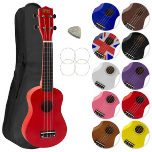 Mad About Soprano Beginners Ukulele with Bag, Pick & Carbon Strings - Red