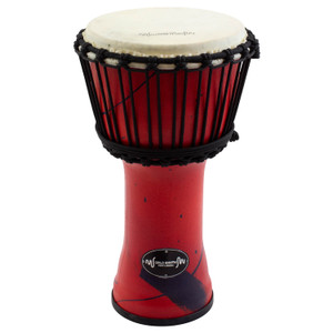World Rhythm 8 Inch Rope Tuned Djembe Drum - Red African Synthetic Hand Drum