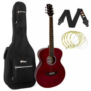 Tiger Red Acoustic Guitar Package with Padded Bag with 6 Months FREE Lessons