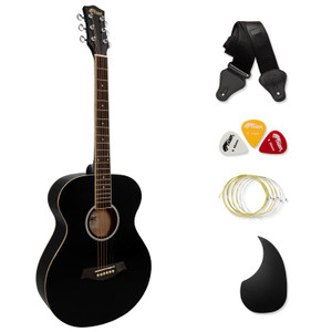Tiger Black Acoustic Guitar for Beginners with 6 Months FREE Lessons