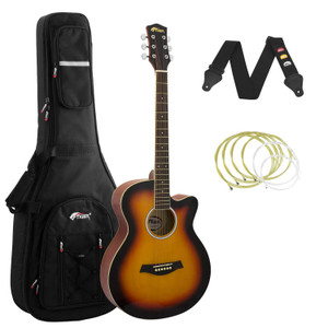 Tiger Sunburst Acoustic Guitar Pack for Students with Premier Padded Bag