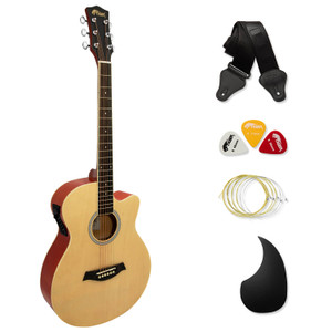 Tiger Natural Electro Acoustic Guitar for Beginners with 6 Months FREE Lessons