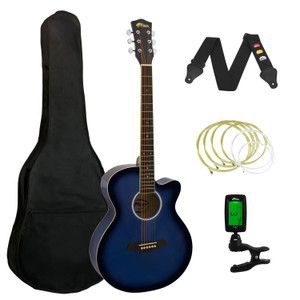 Tiger Blue Acoustic Guitar Pack for Students - Including FREE Tuner