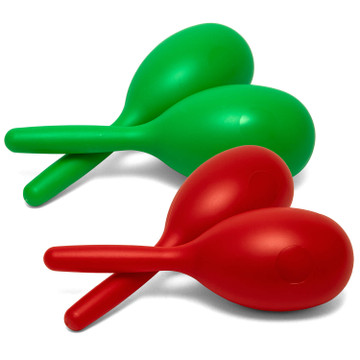 Tiger Pack of 4 Plastic, Colourful Maracas - Large