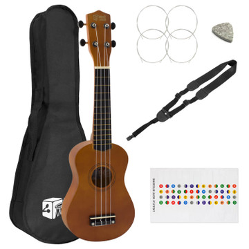 Mad About Beginners Natural Soprano Ukulele with Strap
