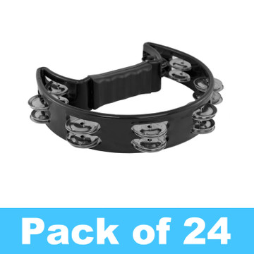 Tiger Half Moon Tambourine in Black - Pack of 24