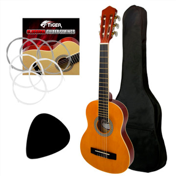Tiger Left Handed 4/4 Size Classical Spanish Guitar Pack