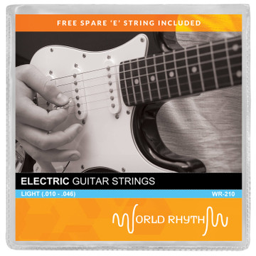 Light Electric Guitar Strings by World Rhythm - .010 - .046 Guitar Strings