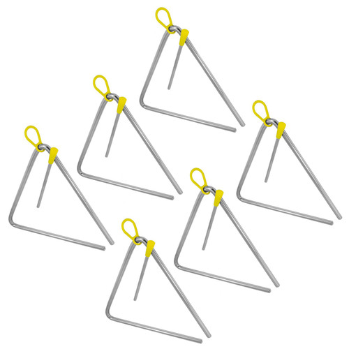 TIGER TRI14-6-MT 20CM Steel Triangle Instrument, Complete with Beater, Pack of 6