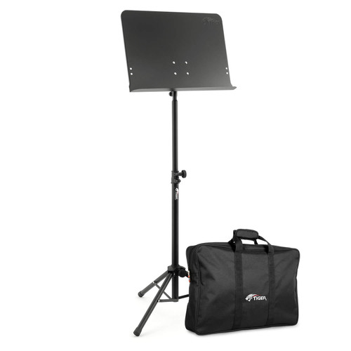 TIGER Telescopic Music Stand and Bag - Orchestras, Schools, Soloists - Black