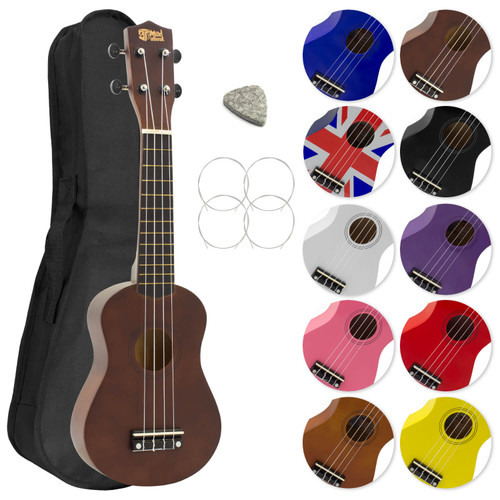 Mad About Soprano Beginners Ukulele with Bag, Pick & Carbon Strings - Dark Wood