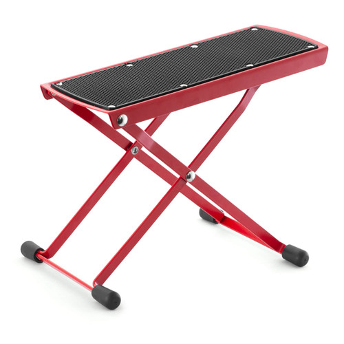 Tiger GST35 Guitar Footstool, Height Adjustable Folding Footrest - Red