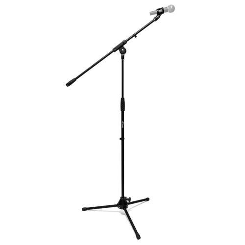 Tiger Music MCA7-BK Professional Microphone Boom Stand with Mic Clips - Black