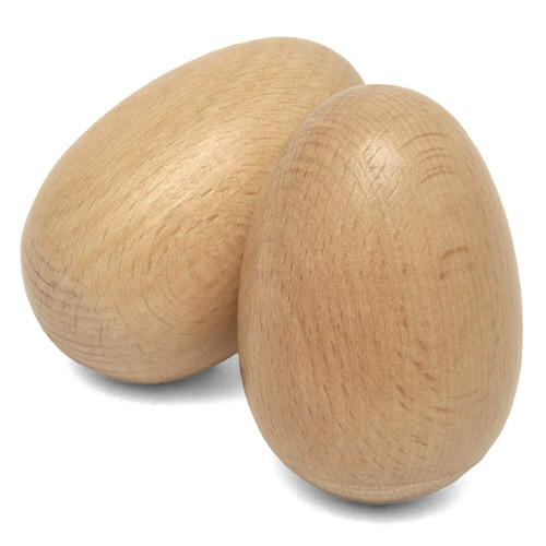 World Rhythm Wooden Natural Egg Shakers - Pair