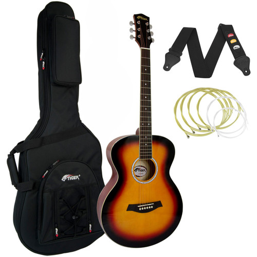 Tiger Sunburst Acoustic Guitar Package with Premier Padded Bag
