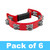 Tiger Half Moon Tambourine in Red - Pack of 6