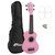 Tiger Beginners Left Handed Soprano Ukulele in Pink with Bag