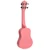 Lifestyle image of the Mad About Pink soprano ukulele being played. Lightweight beginner ukulele with carbon strings, geared tuning pegs and a compact 21-inch design, ideal for children, students and first-time players learning chords, strumming and basic techniques.