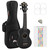 Tiger Black Soprano Ukulele with Padded Bag