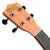Mad About Peach soprano ukulele headstock featuring four geared tuning pegs, durable nut and smooth fingerboard. Beginner-friendly ukulele designed for stable tuning and comfortable playing.