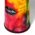 Close‑up of World Rhythm djembe drum base with vibrant multicolour tie‑dye finish.