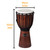 Size diagram of a World Rhythm 50cm (20in) djembe drum with 24cm (9.5in) synthetic head and rope tuning.