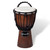 World Rhythm 30cm hand‑carved mahogany djembe drum with 7‑inch synthetic head and black rope tuning.