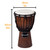Size diagram of a World Rhythm 30cm (12in) djembe drum with 18cm (7in) synthetic head and rope tuning.
