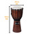 Size diagram of a World Rhythm 40cm (16in) djembe drum with 20cm (8in) synthetic head and rope tuning.