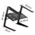 Tiger laptop DJ stand showing adjustable height and width with foam padded anti-slip laptop supports