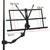 Tiger clamp-on foldable music stand with book plate width and height dimensions displayed.