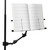 Tiger clamp-on folding music stand holding open sheet music book, securely mounted on a stand with adjustable ball-joint arms.