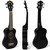 Tiger Soprano Ukulele Starter Pack - Tuner, Strap, Bag, Pick, Strings - Black