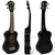 Tiger Soprano Beginners Ukulele with Gig Bag, Felt Pick & Aquila Strings - Black