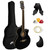Tiger ACG1-BK Acoustic Guitars with Steel Strings - Small Body 4/4 - Black