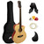 Tiger Full Size Beginners Acoustic Guitar Pack, Bag, Strap & Strings - Natural