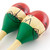 Natural Hand Painted Wooden Maracas - Large
