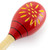 Tiger Decorated Red Wooden Maracas