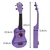 Mad About Purple 21-inch soprano ukulele dimensions showing a compact beginner-friendly size. Ideal for children, students, classrooms, travel and learning to play.