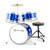 Kids Drum Kit by World Rhythm - 3 Piece Junior Drum Set in Blue