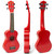 Tiger Soprano Ukulele Beginners Pack - Tuner, Strap, Bag, Pick, Strings - Red