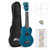 Tiger Soprano Ukulele in Teal with Uke Stickers, Felt Pick, Aquila Strings & Bag