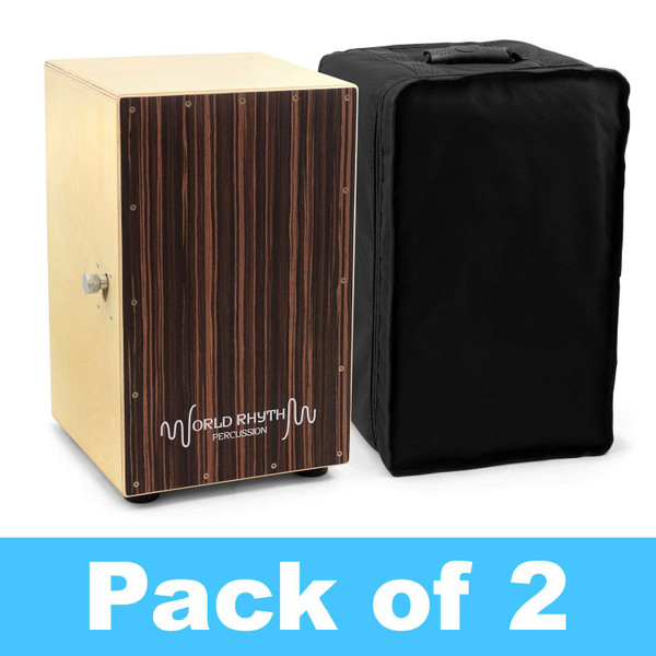 World Rhythm Black Cajon Box Drum - Pack of 2