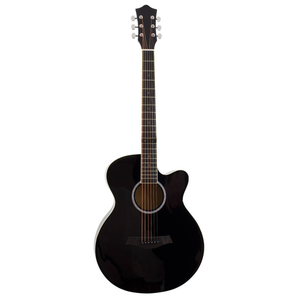 Black Electro Acoustic Guitar for Beginners with 6 Months FREE Lessons