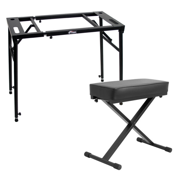 Tiger Flat Top Keyboard Stand and Stool Pack