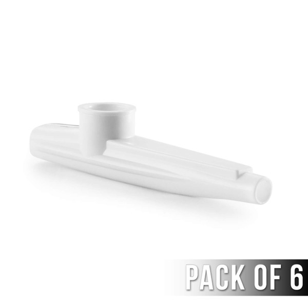 Tiger KAZ7 Plastic Kazoo Instrument, 6 Pack - White