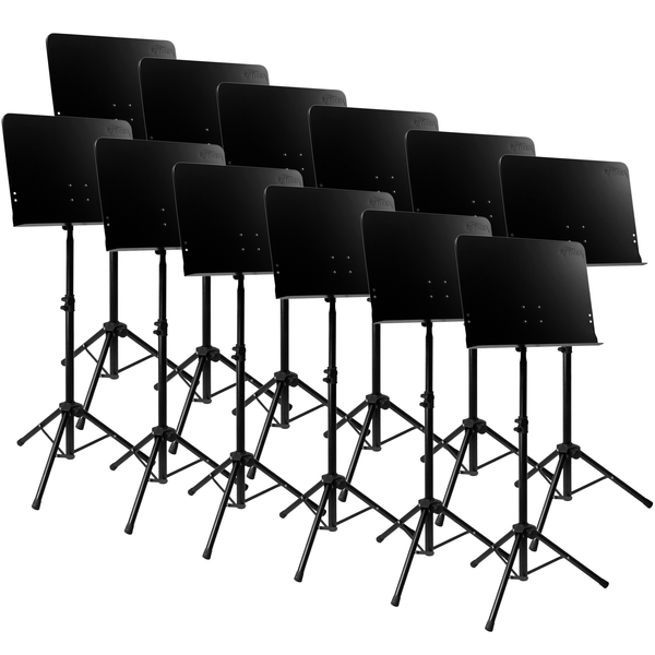 Tiger Pack of 12 Solid Desk Orchestra Music Stands - New Improved Design