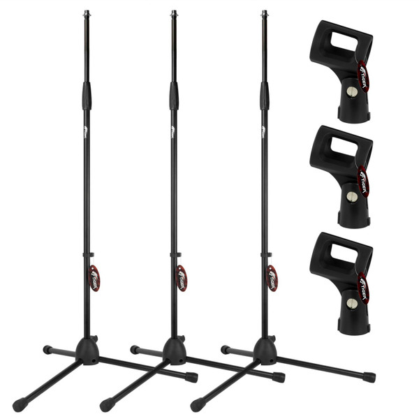 Tiger 3 Pack of Straight Microphone Stands