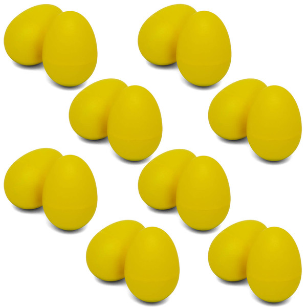 Tiger 8 Pairs of Yellow Plastic Egg Shakers