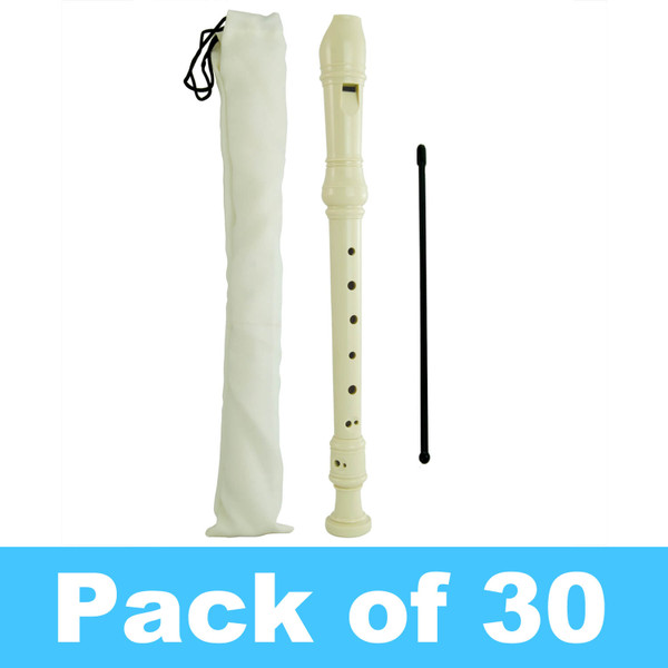 Tiger Descant Recorder - White - Pack of 30